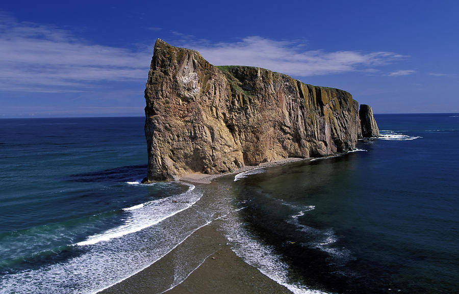 Perce Rock on Gaspe+E115529 Peninsular in Quebec, Canada Photograph by Laughingmango