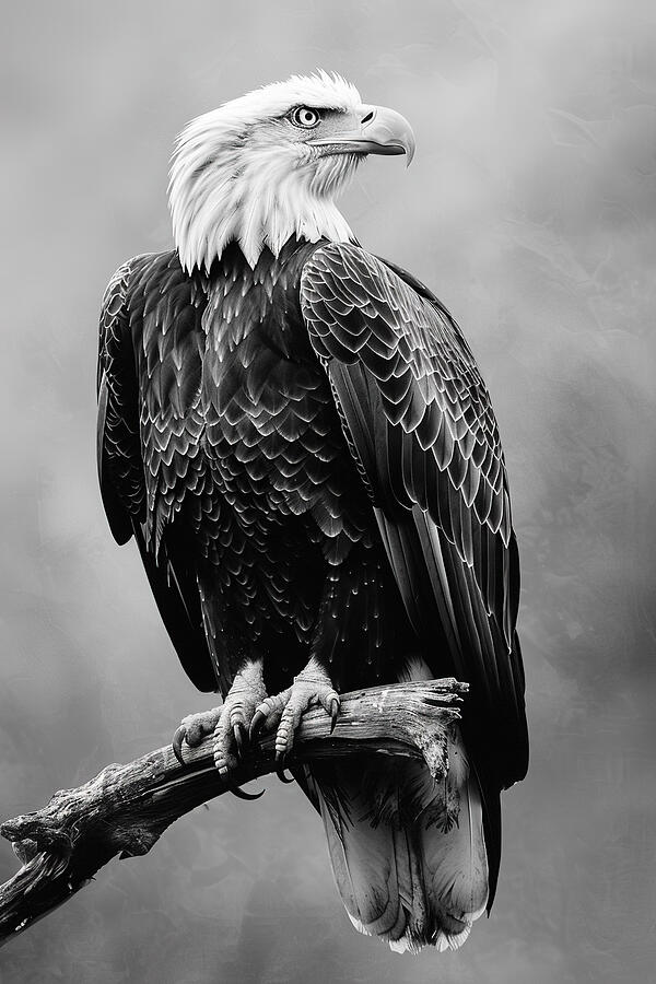 Perched Bald Eagle 2 Digital Art