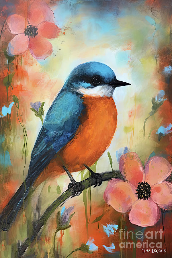 Perched On The Poppies Painting by Tina LeCour