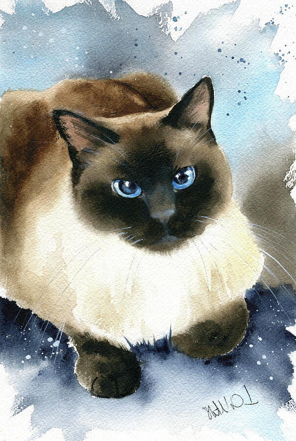 Percy Siamese Cat Painting Painting by Dora Hathazi Mendes - Pixels