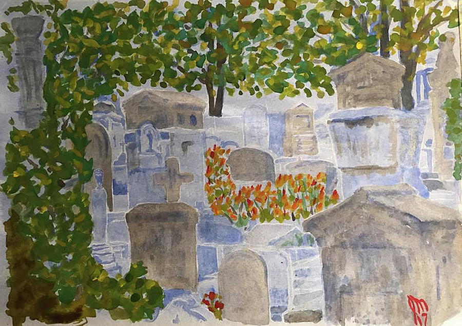 Pere Lachaise Cemetary Painting by John Macarthur