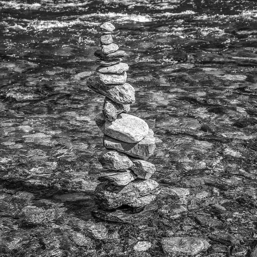 Perfect Balance Stacked Stones Merced River Photograph by Joseph S Giacalone