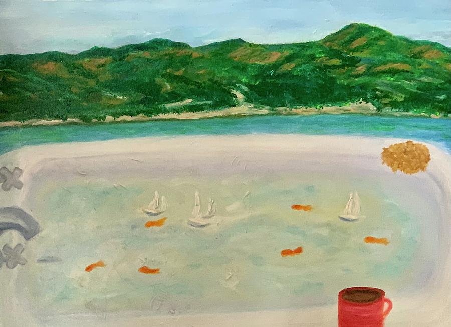 Perfect Bath In The Bay Painting