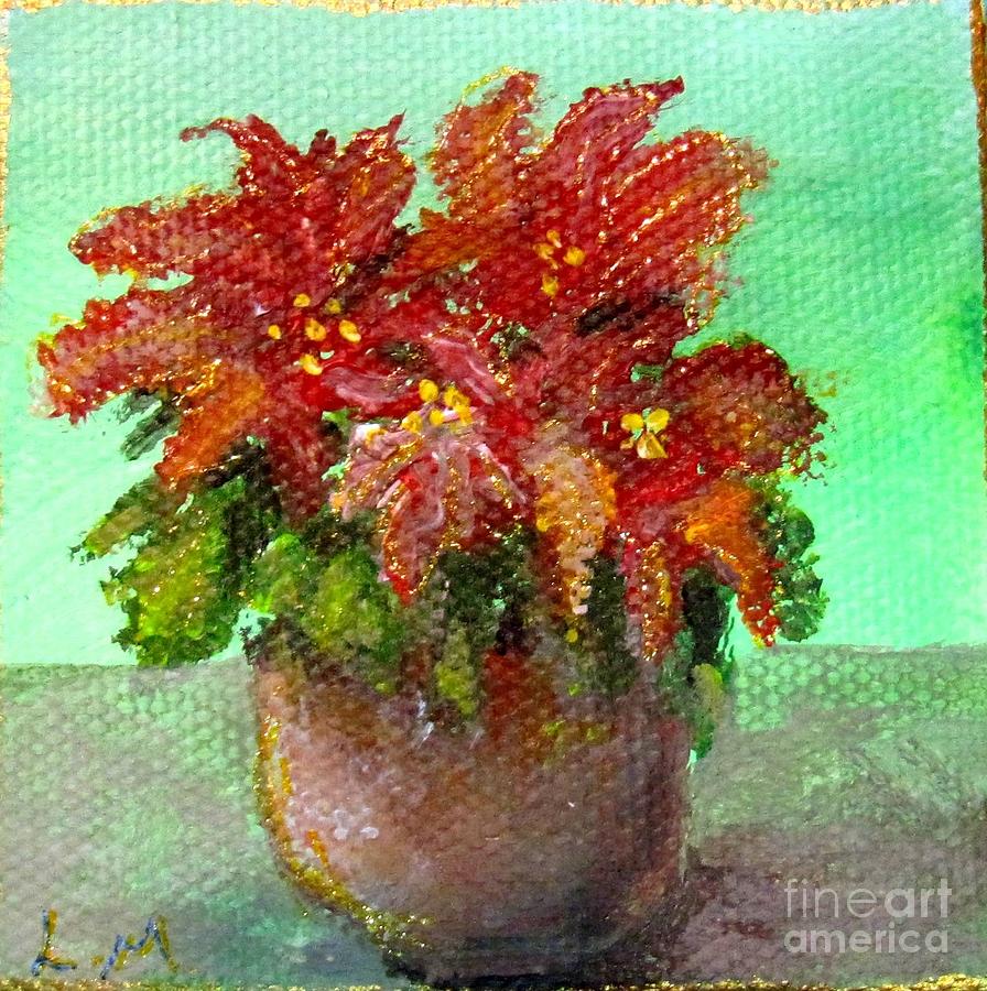 Perfect Poinsettias Painting by Laurie Morgan