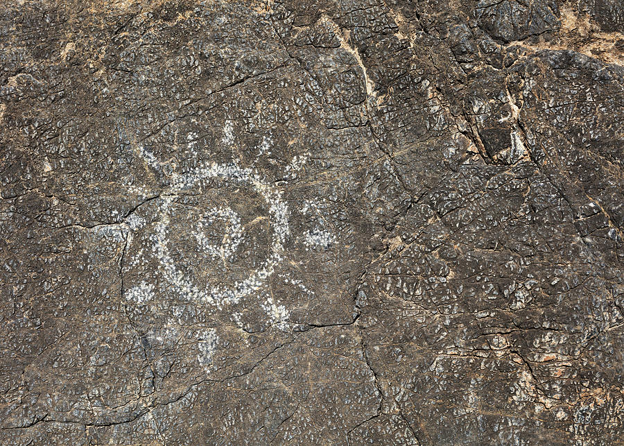 Perfect Sun Petroglyph Photograph by Tom Daniel
