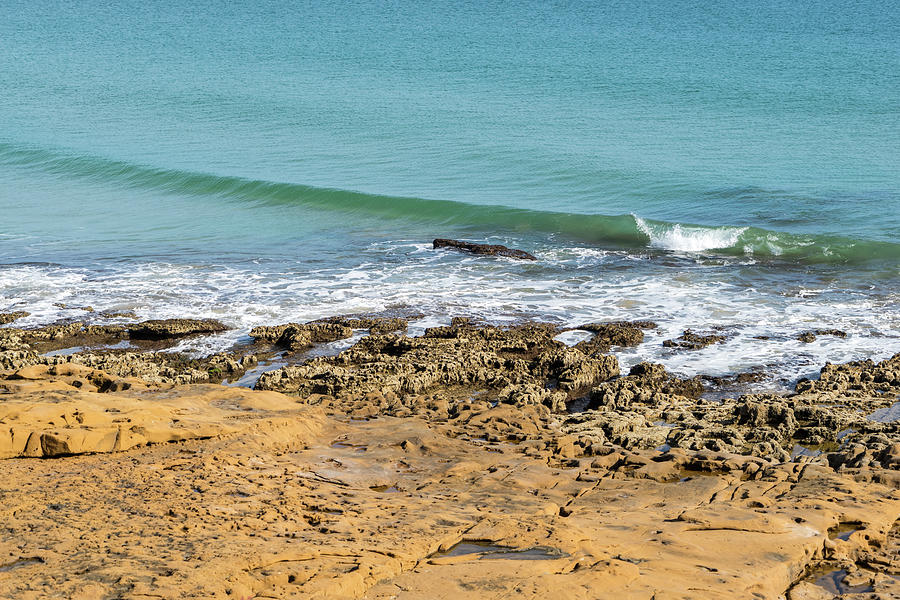 Perfectly Formed Wave - Praia da Luz Gold Coast Algarve Portugal Photograph by Georgia Mizuleva