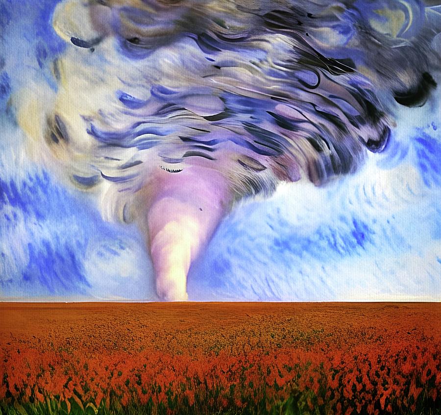 Perfectly Pink Tornado  Painting by Ally White