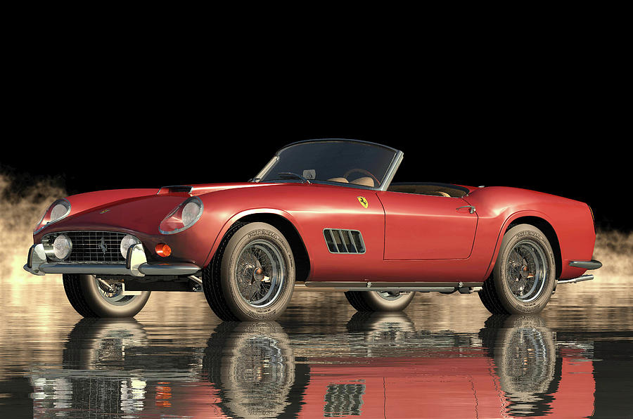 Performance Comparison of the Ferrari 250 GT Spyder California in 1960 Digital Art by Jan Keteleer