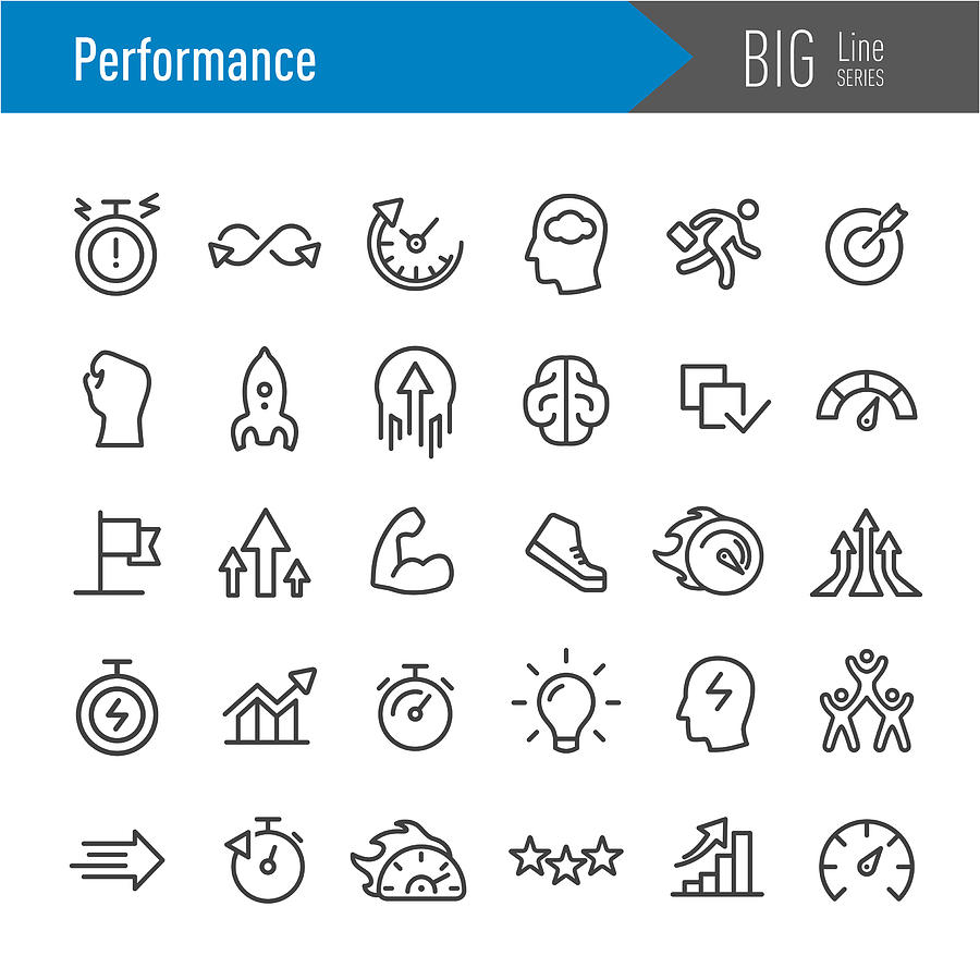 Performance Icons - Big Line Series Drawing by -victor-