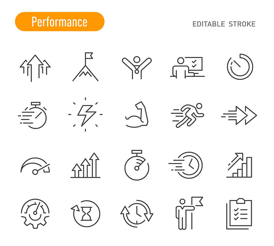 Performance Icons - Line Series - Editable Stroke Drawing by -victor-