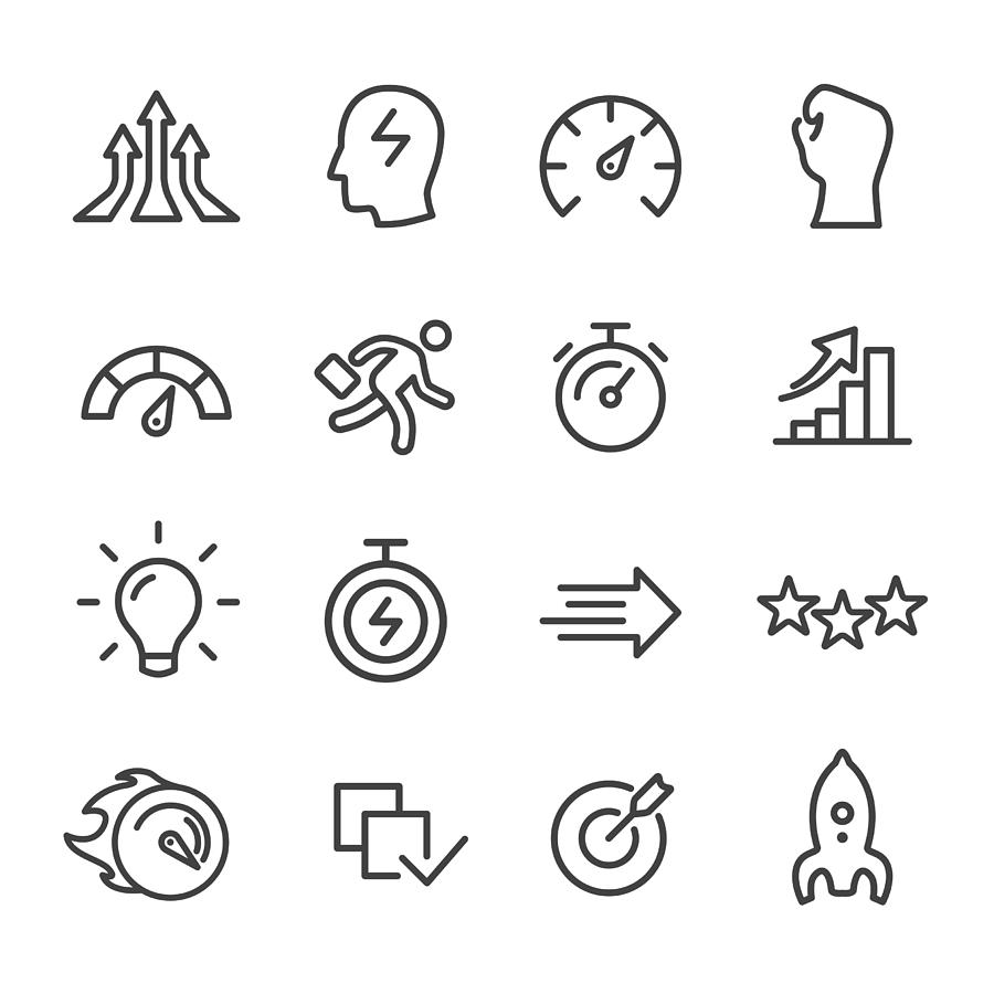 Performance Icons - Line Series Drawing by -victor-