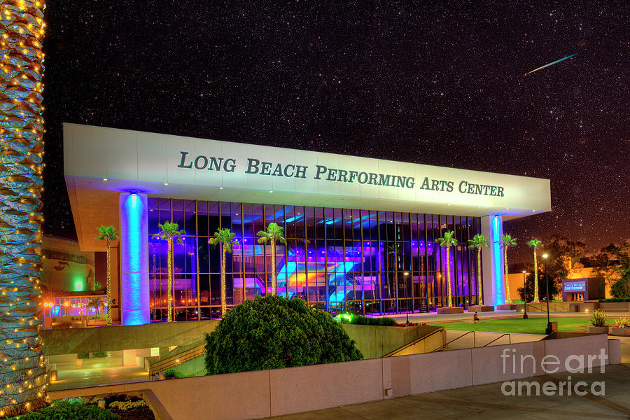 Performing Arts Center Long Beach at Night Photograph by David