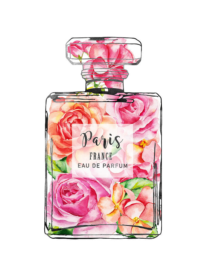 Perfume bottle with colorful roses inside Digital Art by Mihaela Pater ...