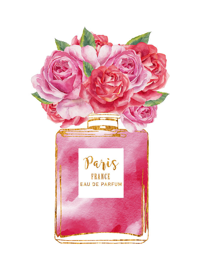 Perfume bottle with roses Digital Art by Mihaela Pater - Fine Art America