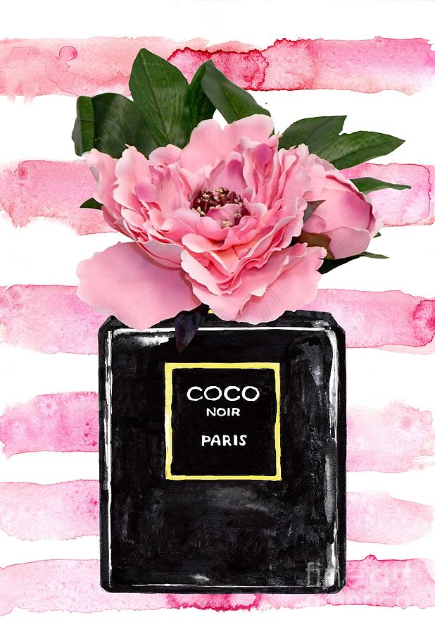 Chanel Coco Noir Flowers Wall Art