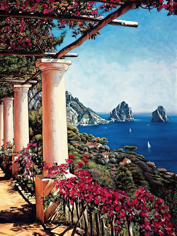 Pergola in Capri Drawing by DHBubble - Fine Art America