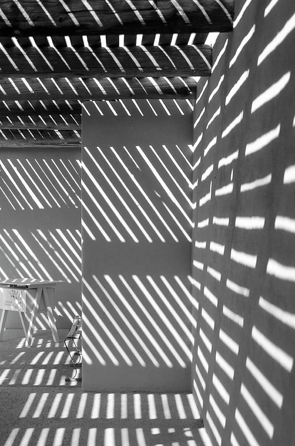 Pergola Shadows Abstract Black and White Photograph by David M Porter ...