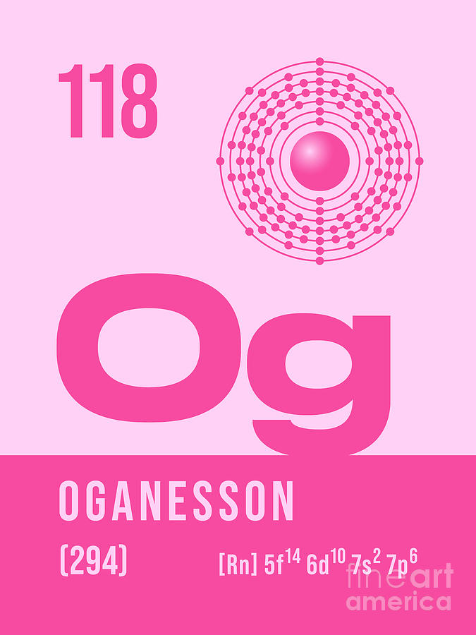 Periodic Element A - 118 Oganesson Og Digital Art by Organic Synthesis