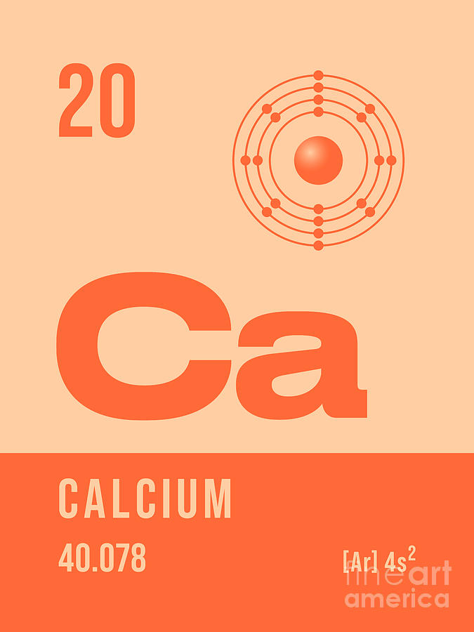 Periodic Digital Art - Periodic Element A - 20 Calcium Ca by Organic Synthesis