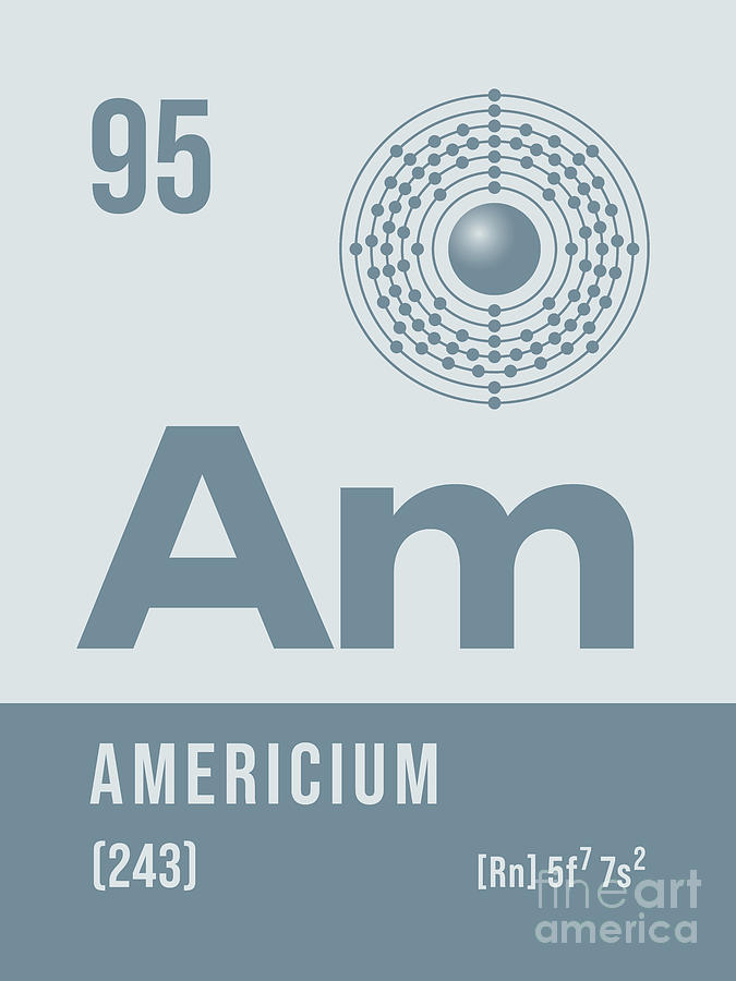 Periodic Element A - 95 Americium Am Digital Art by Organic Synthesis