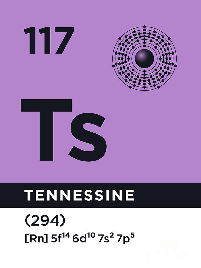 Periodic Element B - 117 Tennessine Ts Digital Art by Organic Synthesis