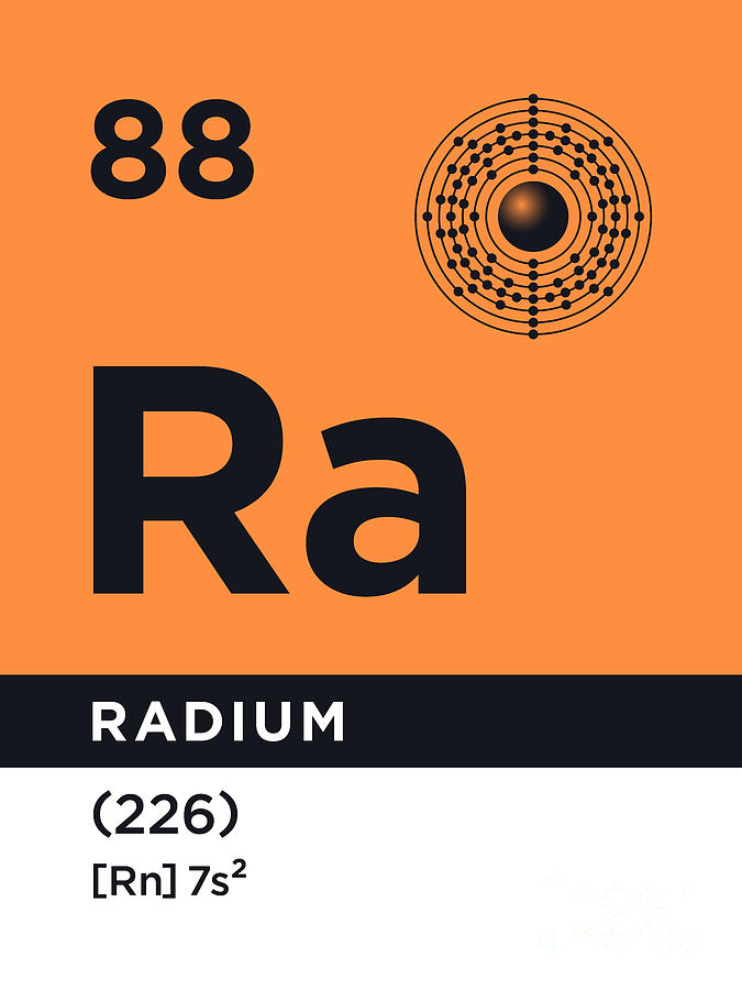Shell Digital Art - Periodic Element B - 88 Radium Ra by Organic Synthesis