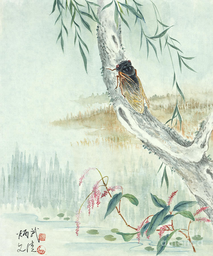 Periodical Cicada Painting by Yan Bingwu and Yang Wenqing