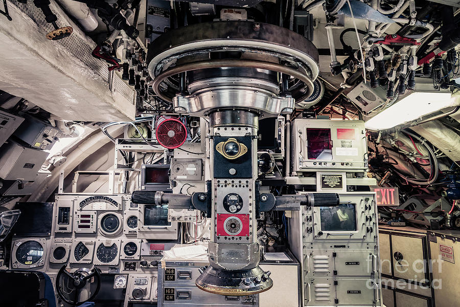 Periscope In Submarine Uss Dolphin, San Diego Photograph By Delphimages 