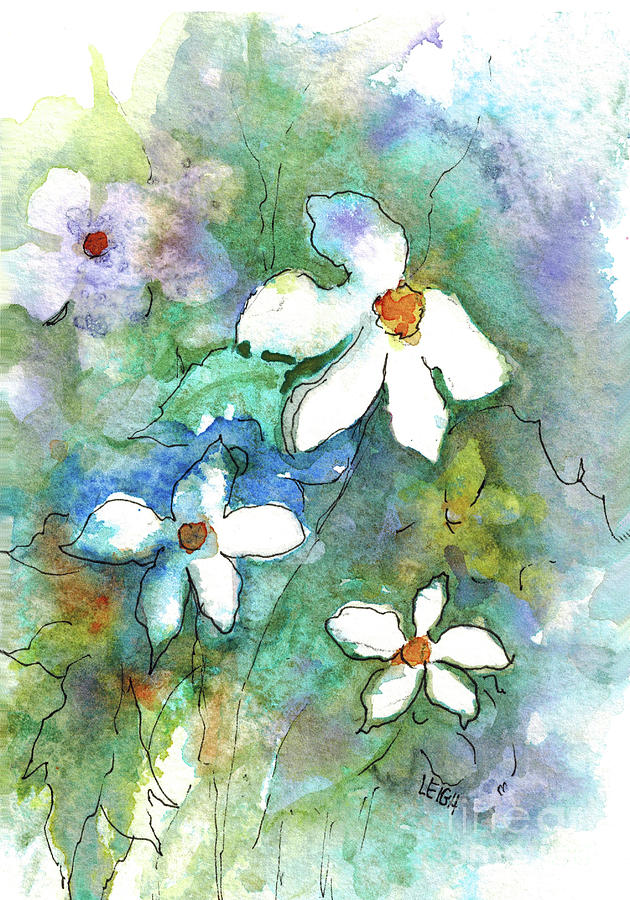 Periwinkle II Painting by Leigh Hawkins