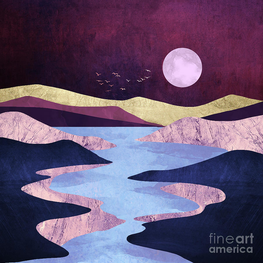 Periwinkle River Digital Art by Spacefrog Designs