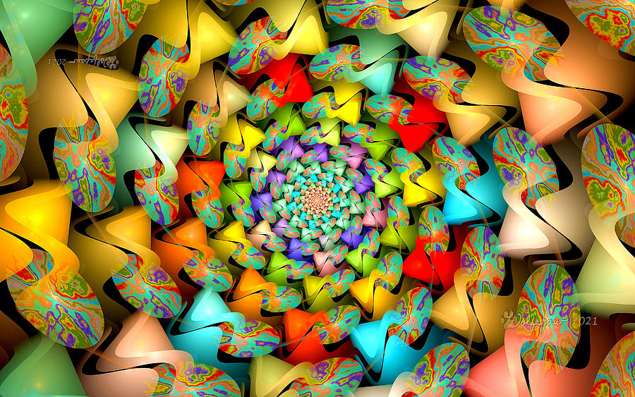 Perlin Atan Spiral Digital Art by Peggi Wolfe