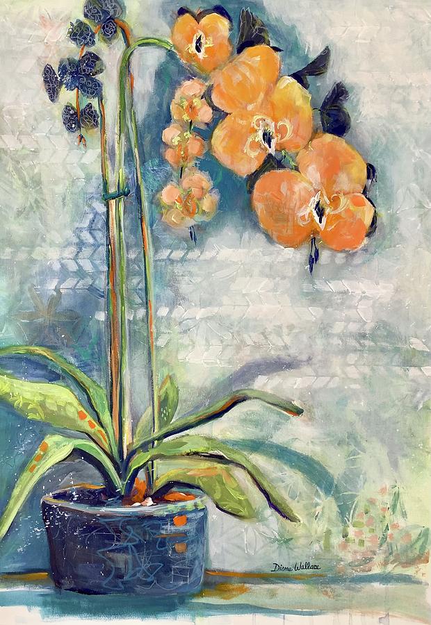 Perpetual Orchid Painting by Diane Wallace