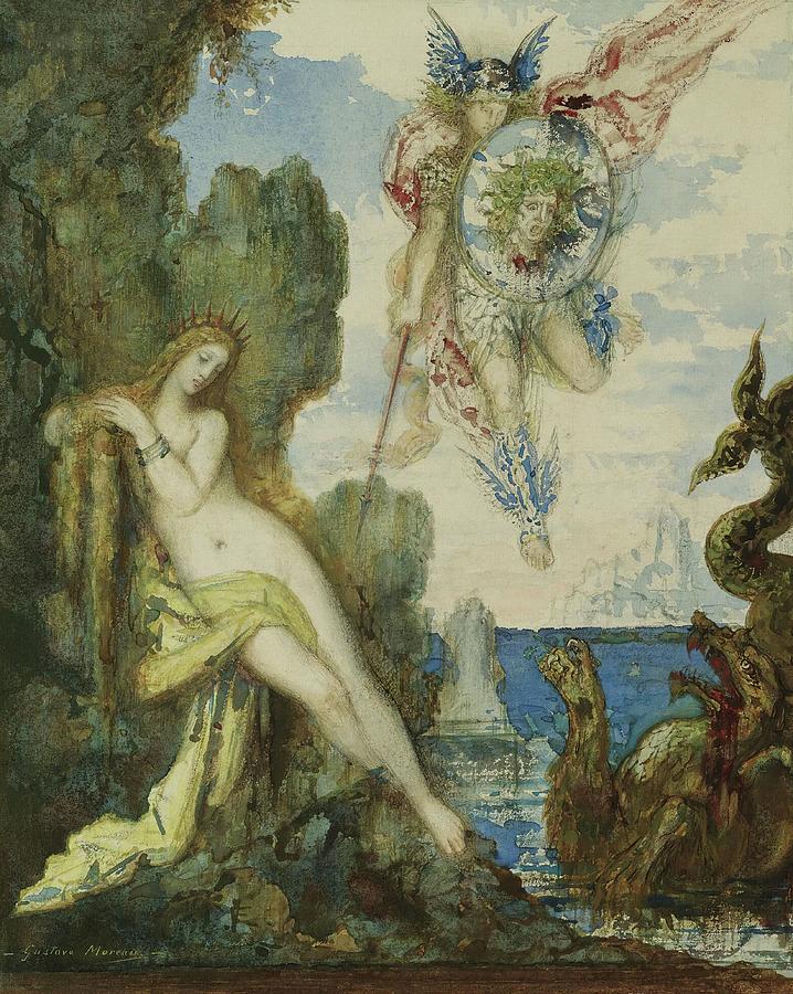 Gustave Moreau Painting - Persee Et Andromede by Lagra Art