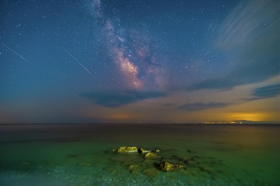 Perseids Meteor Shower and the Milky Way I Photograph by Alexios Ntounas