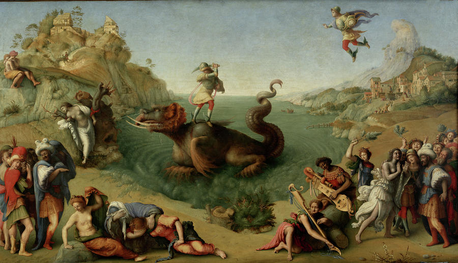 Perseus Rescuing Andromeda Painting by Piero di Cosimo
