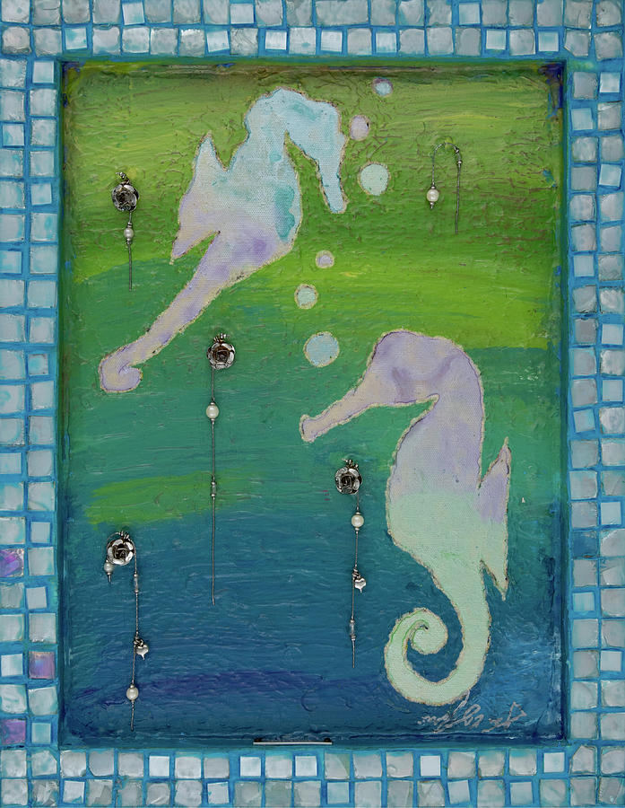 Seahorses Mixed Media - Perseverance Back by AliciaKay Seahorses Mixed Media - Perseverance Back by AliciaKay