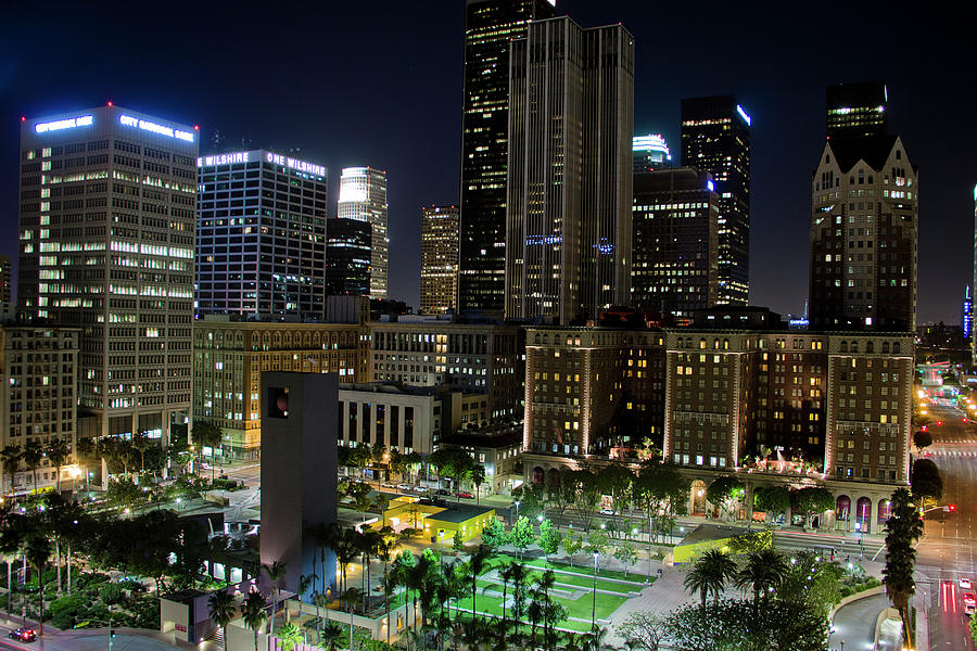 Los Angeles Photograph - Pershing Square Nightscape by James Hunt