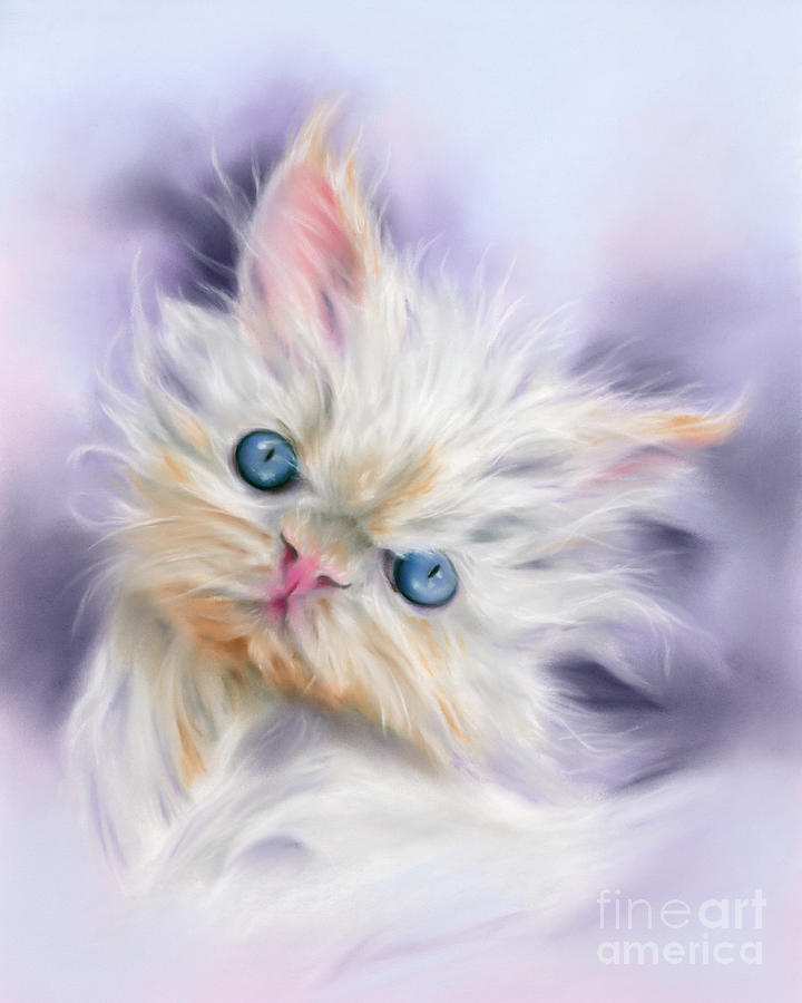 Persian Kitten with Blue Eyes Painting by MM Anderson