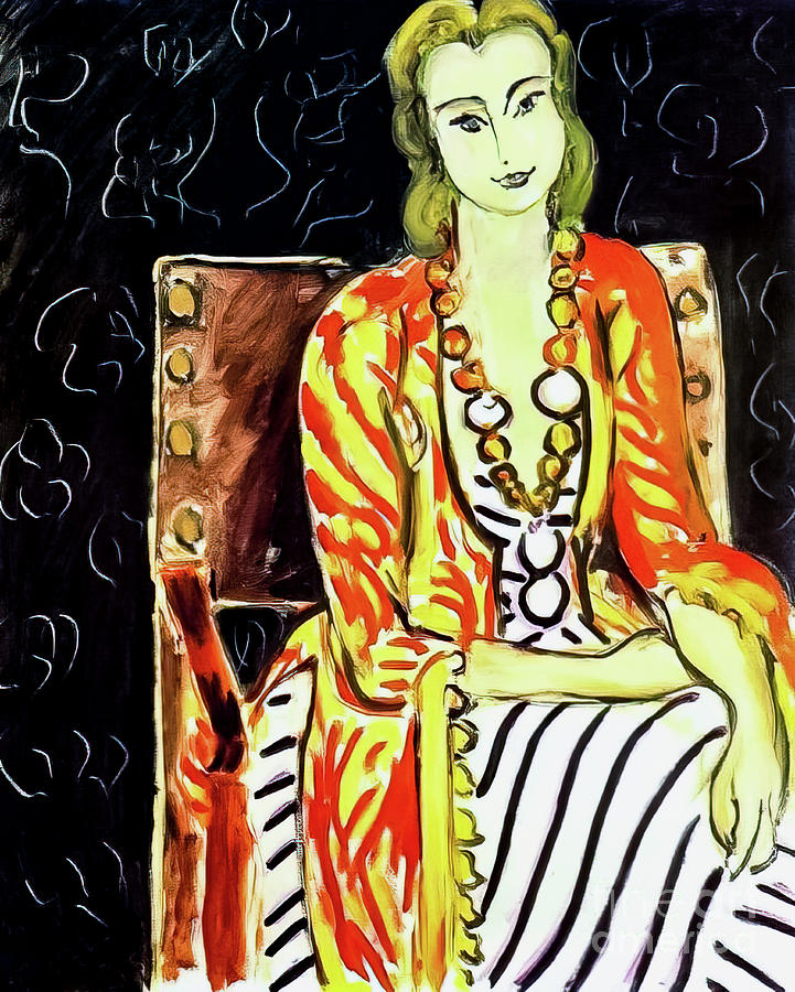 Persian Robe and Large Amber Necklace by Henri Matisse 1942 Painting by Henri Matisse