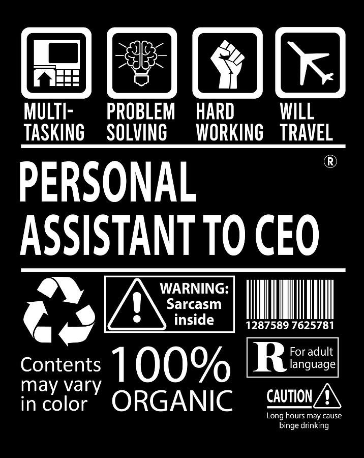 Personal Assistant To Ceo T Shirt - Multitasking Job Title ...