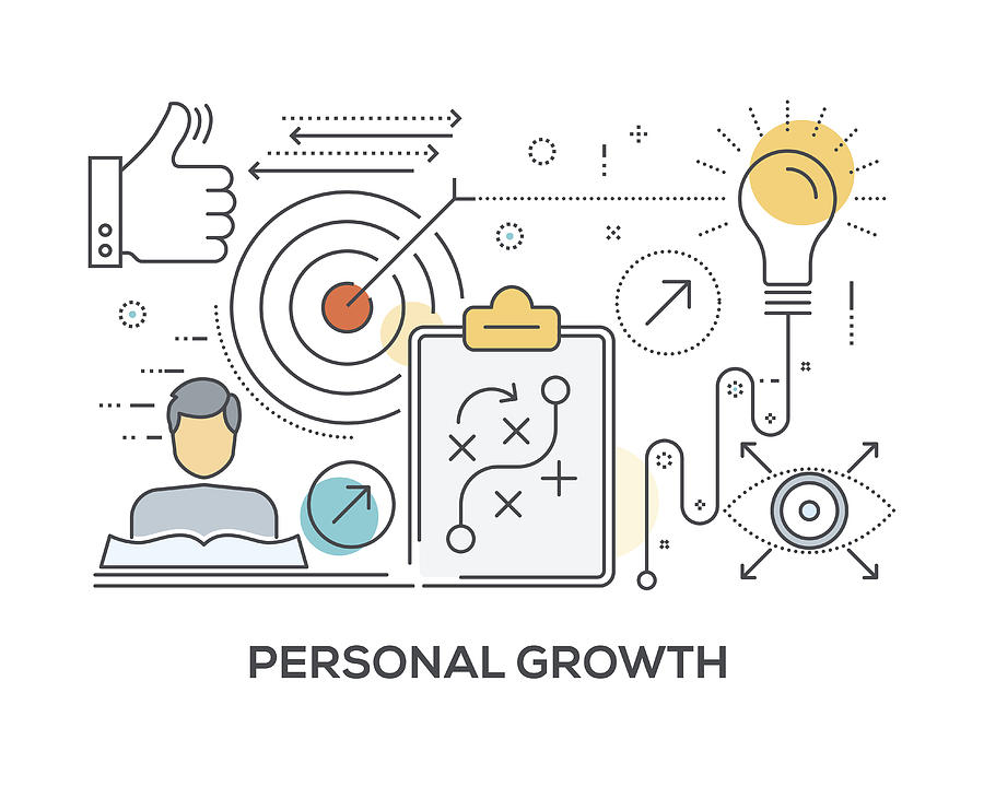 Personal Growth Concept with icons Drawing by Enis Aksoy