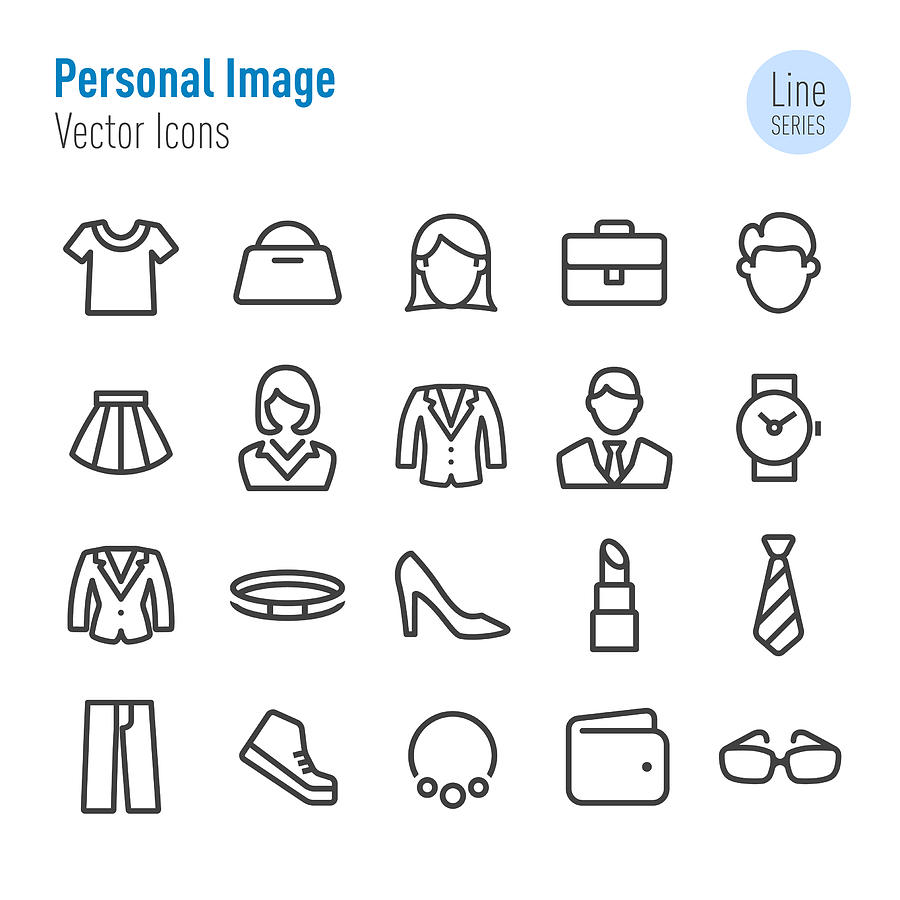 Personal Image Icons - Vector Line Series Drawing by -victor-