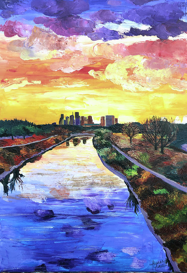 Houston Painting - Perspectives of the City by Lauren Luna Houston Painting - Perspectives of the City by Lauren Luna