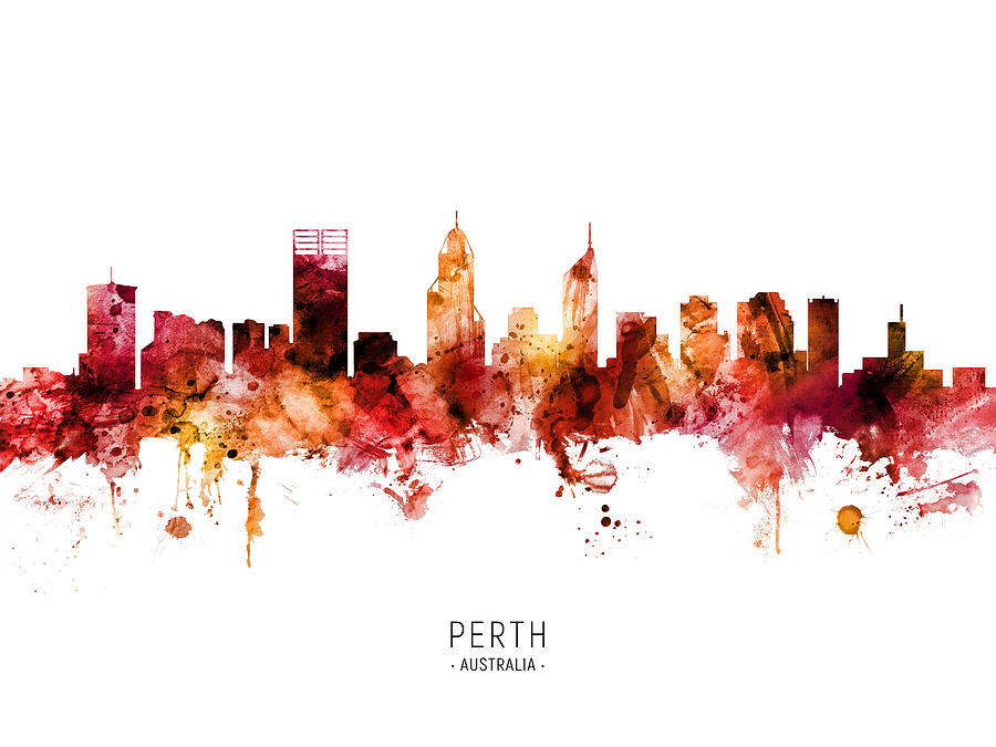 Perth Australia Skyline #97 Digital Art by Michael Tompsett - Fine Art ...