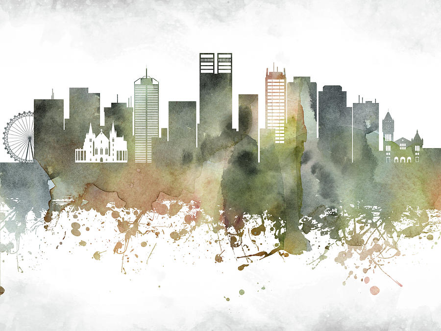 Perth Nature Greenish Style Skyline Digital Art by Chara - Fine Art America