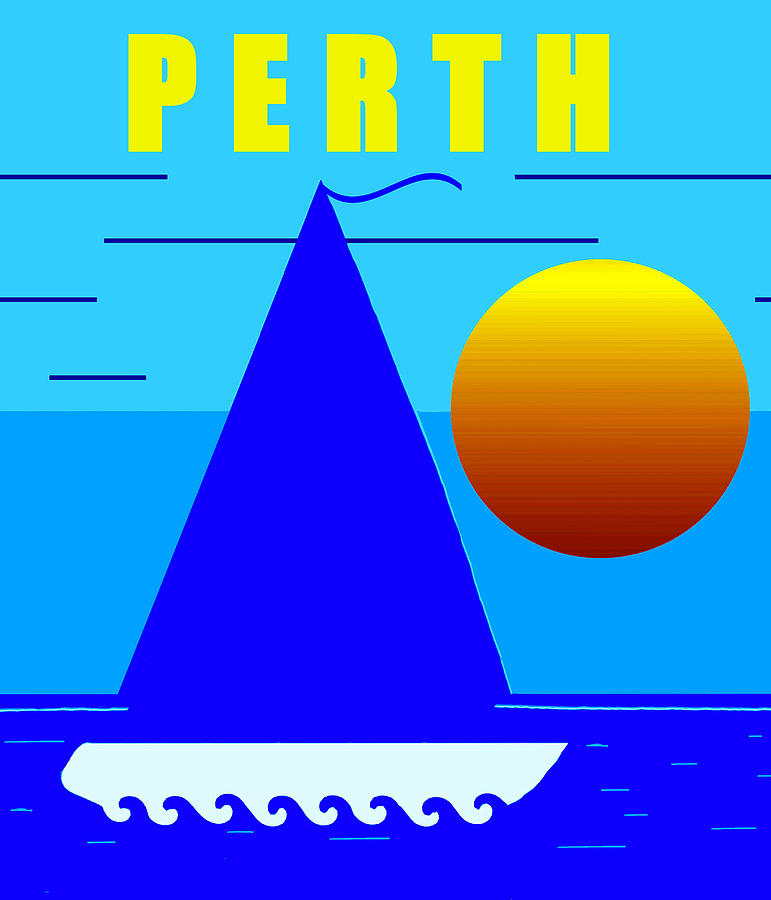 Perth sailing Mixed Media by David Lee Thompson
