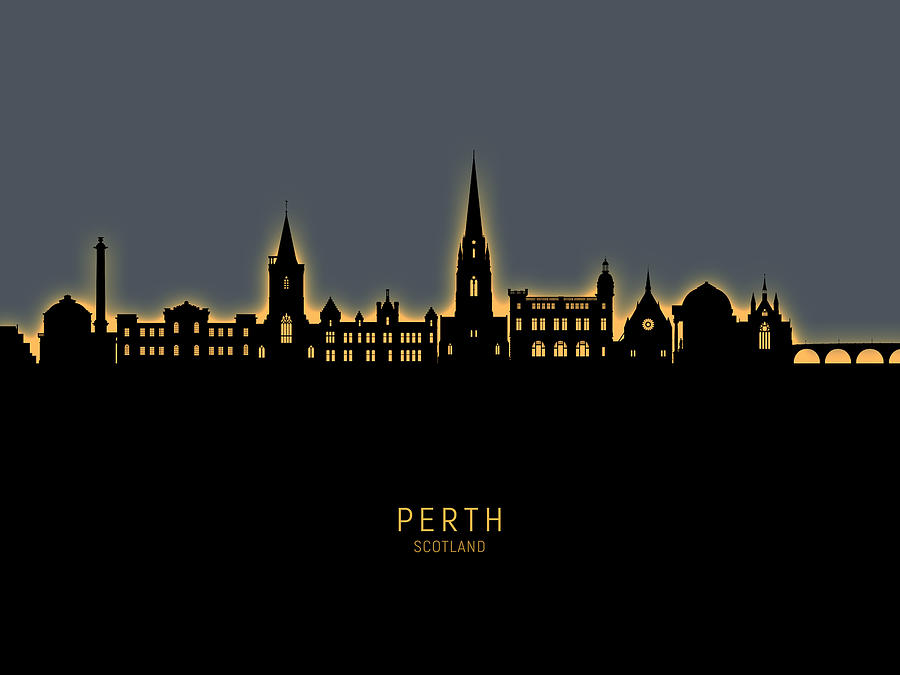 Perth Scotland Skyline #64 Digital Art by Michael Tompsett