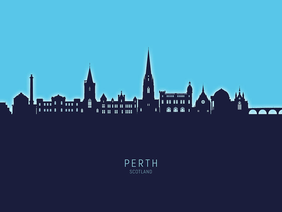 Perth Scotland Skyline #67 Digital Art by Michael Tompsett