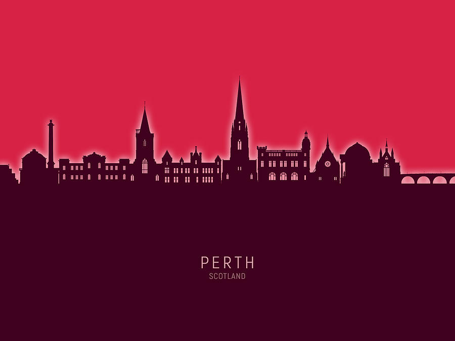 Perth Scotland Skyline #70 Digital Art by Michael Tompsett