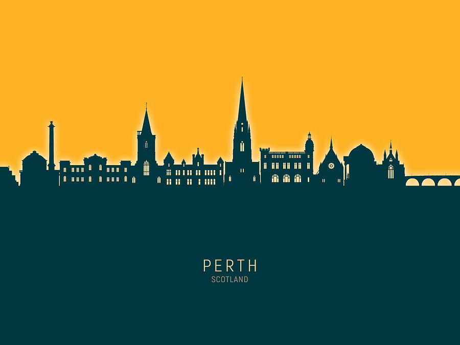 Perth Scotland Skyline #71 Digital Art by Michael Tompsett